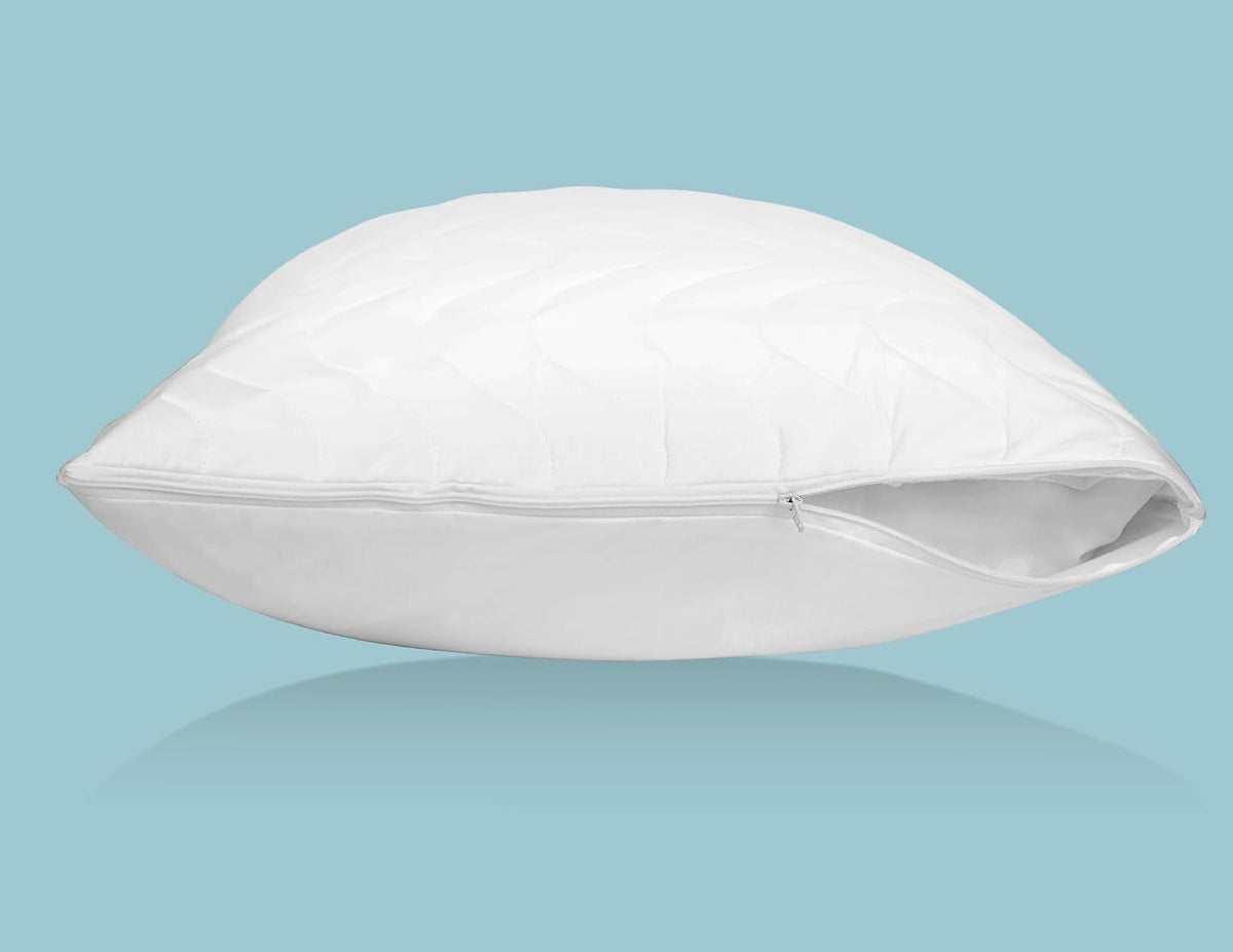 Zippered Quilted Pillow Protector Cover