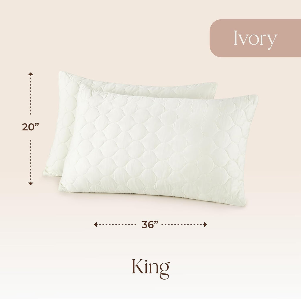 Organic Cotton Quilted Pillow Protector Cover