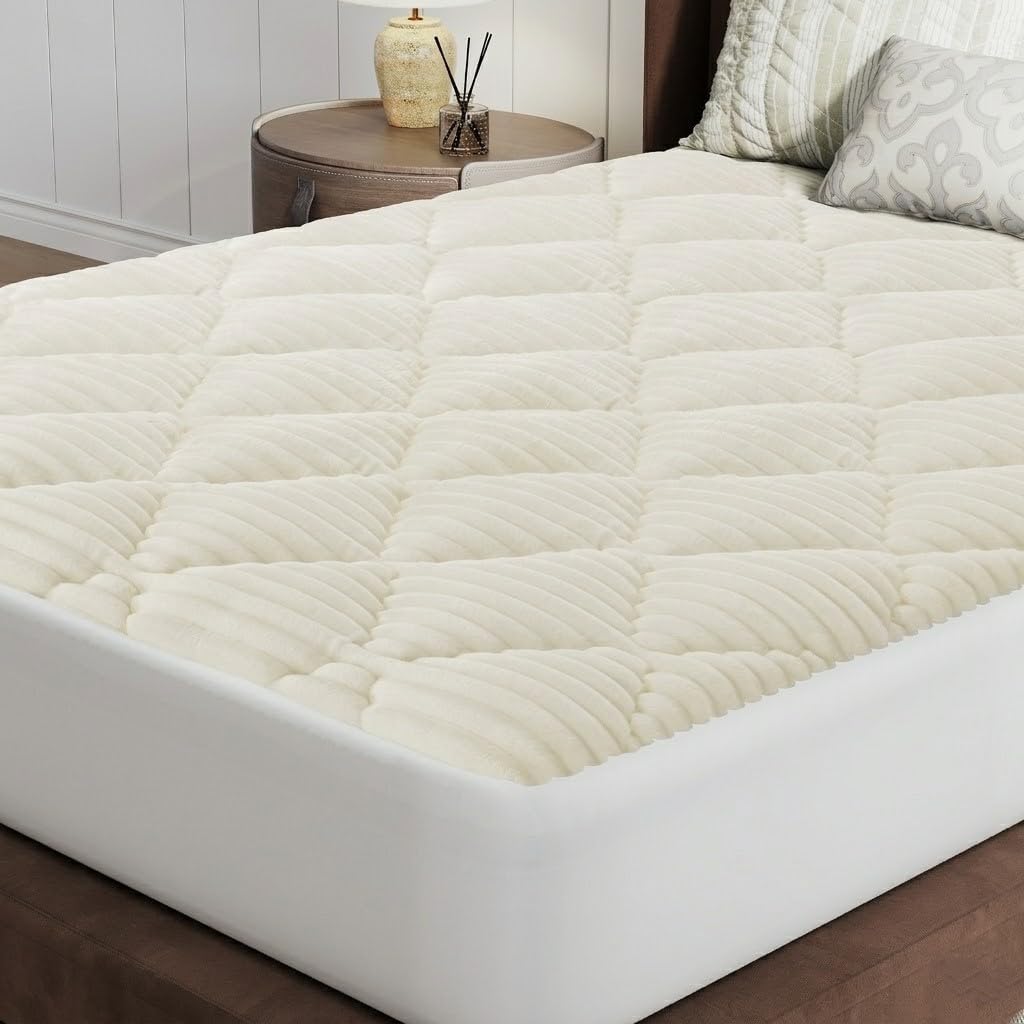 Soft Faux‑Fur King Mattress Topper Pad