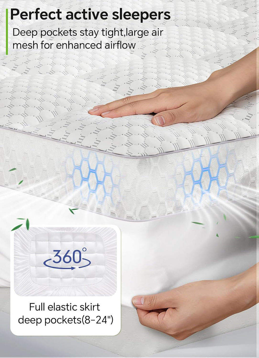 Pillow‑Top King Mattress Topper Pad Cover