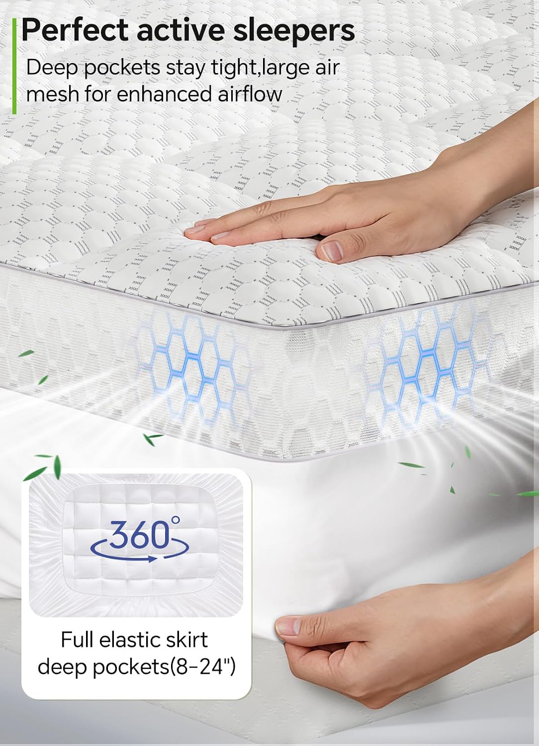 Pillow‑Top King Mattress Topper Pad Cover