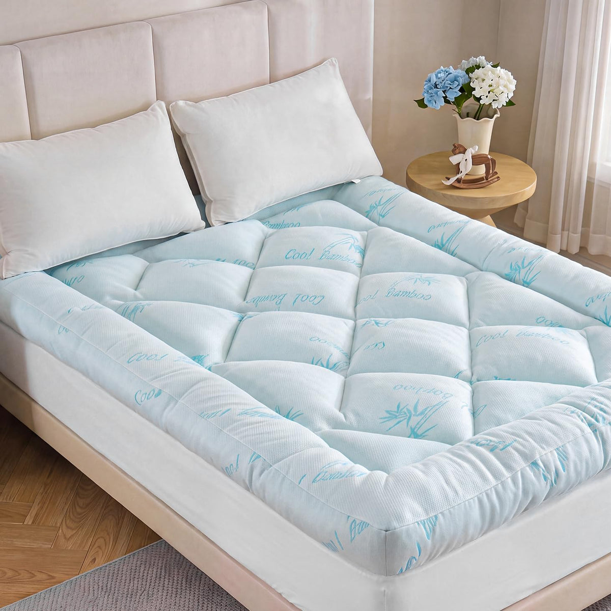Cooling Bamboo‑Viscose King Mattress Topper Pad
