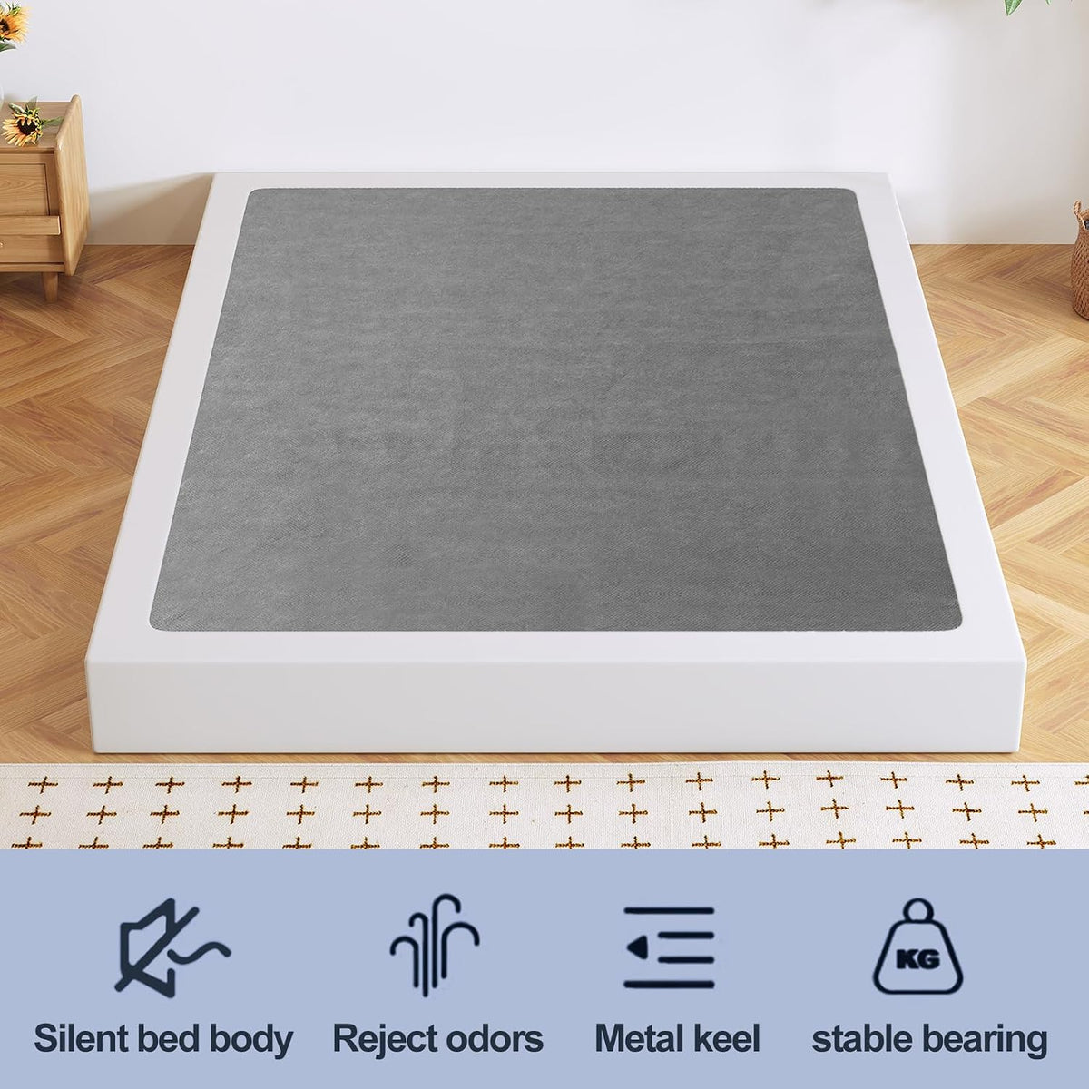 Metal‑Frame Queen Box Spring Bed Foundation
