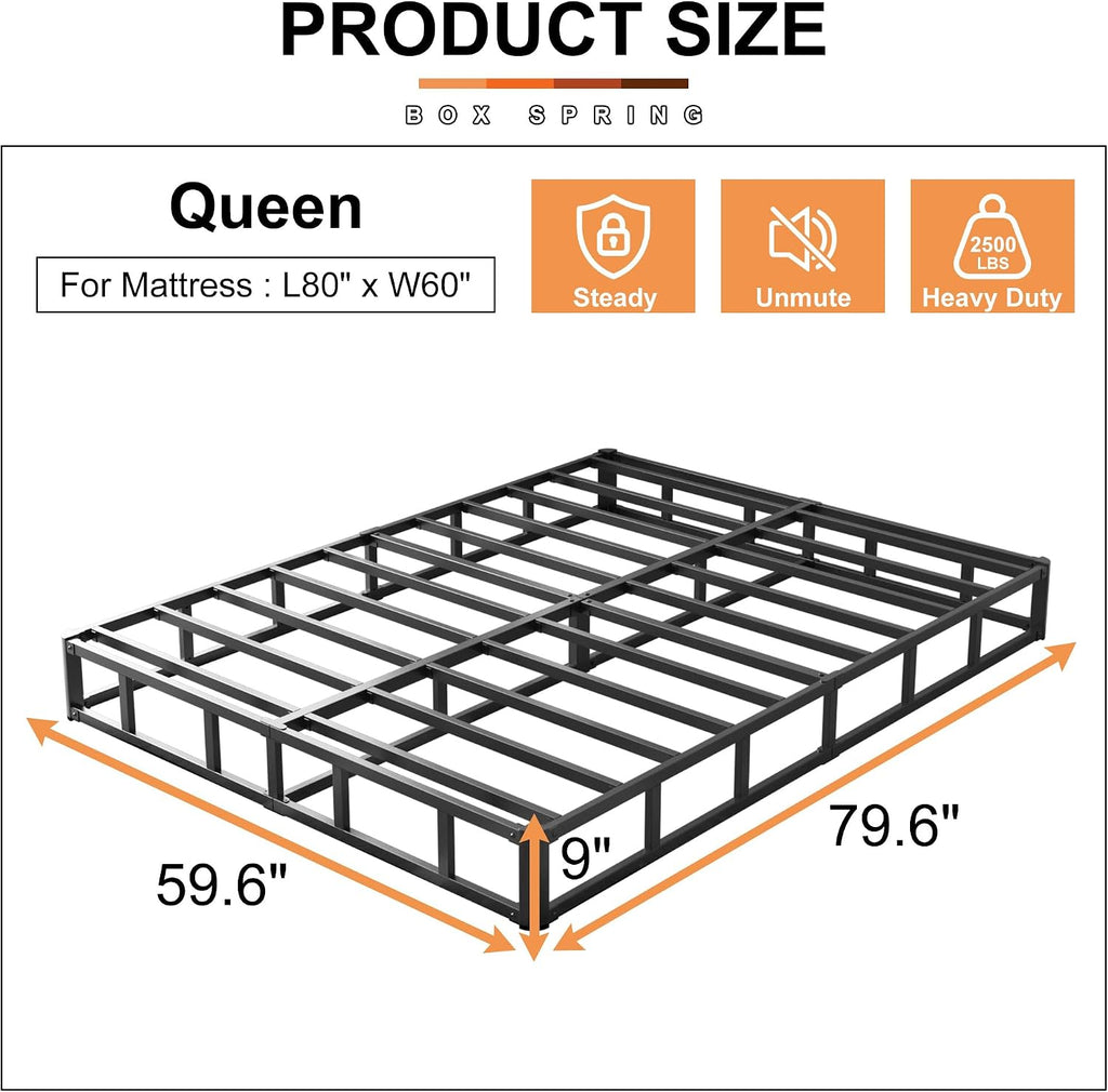 Heavy‑Duty Queen Box Spring Bed Base