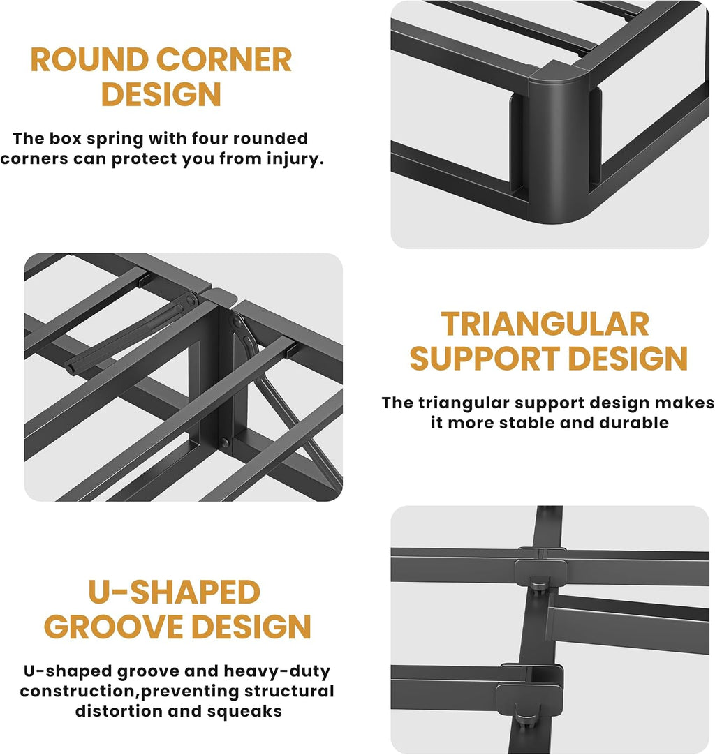Low‑Profile Queen Box Spring Bed Base