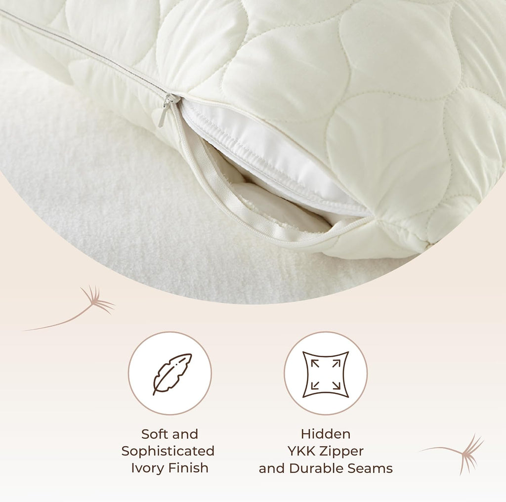 Organic Cotton Quilted Pillow Protector Cover