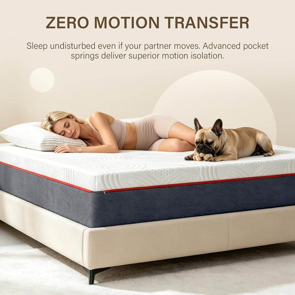 Zoned Pocket‑Coil Memory‑Foam Queen Mattress
