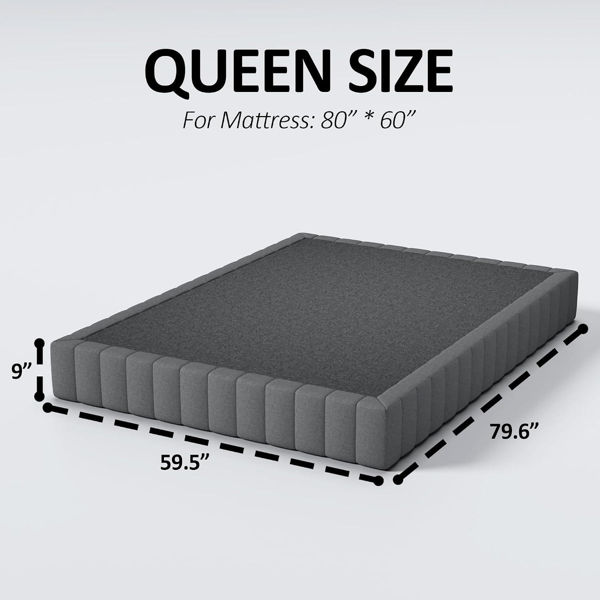 Heavy‑Duty Queen Metal Box Spring Bed Base