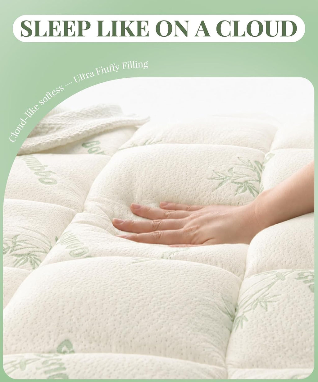 Soft Breathable King Pillow‑Top Mattress Topper