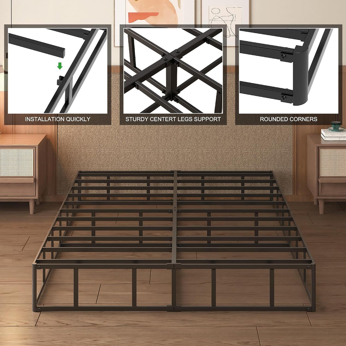 Heavy‑Duty Full‑Size Box Spring Bed Base