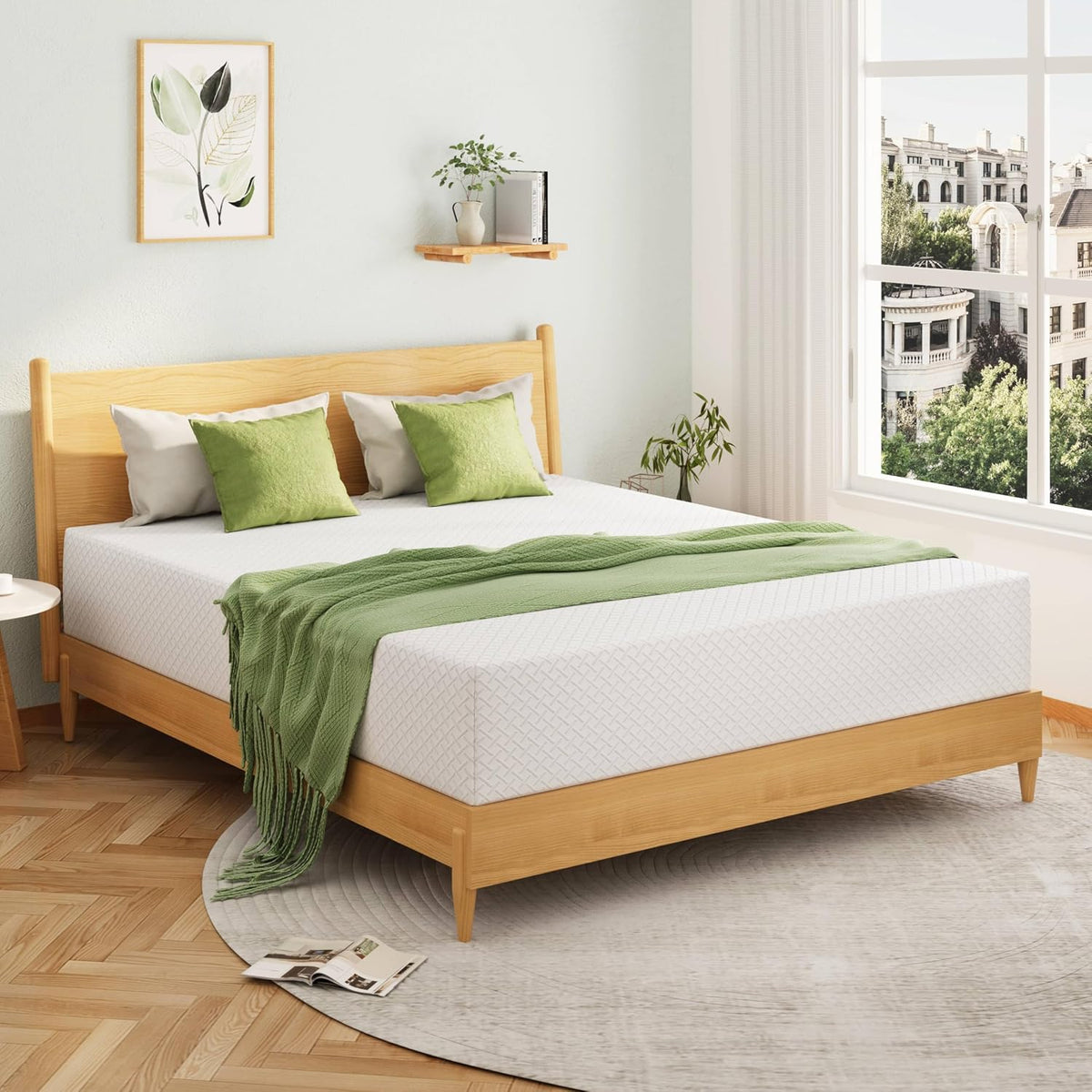Green‑Tea Gel Queen Memory‑Foam Mattress