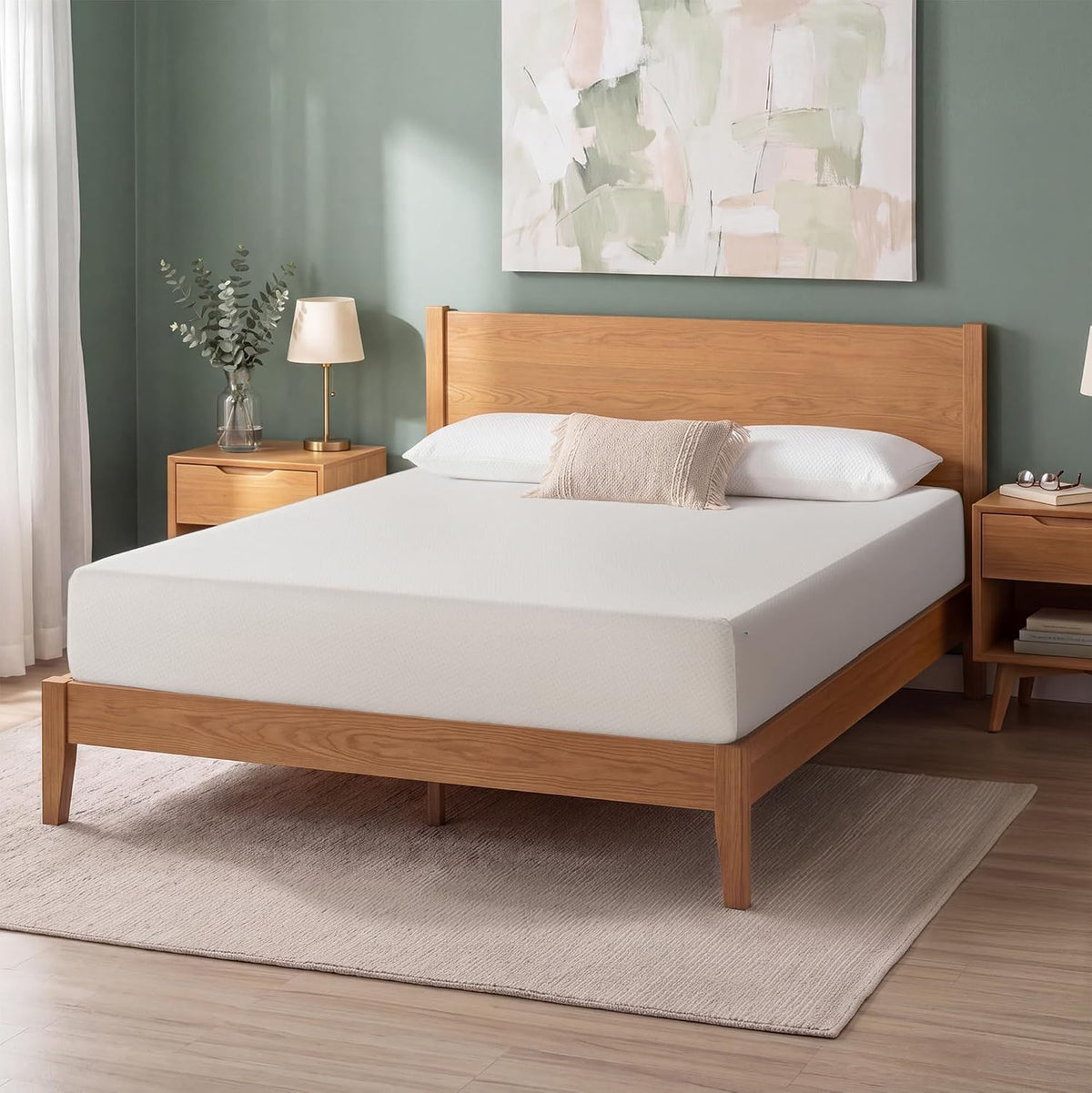 Green‑Tea Memory‑Foam Queen Mattress