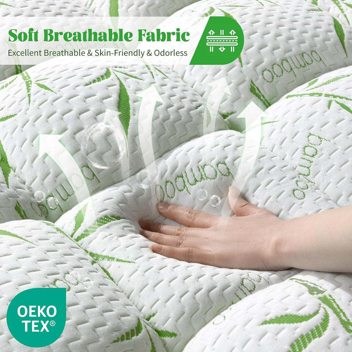 Cooling Bamboo Queen Pillow‑Top Mattress Topper