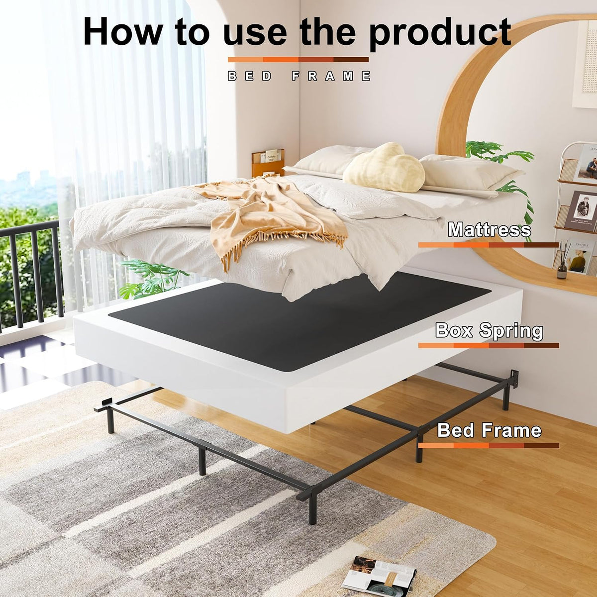 Heavy‑Duty Queen Box Spring Bed Base