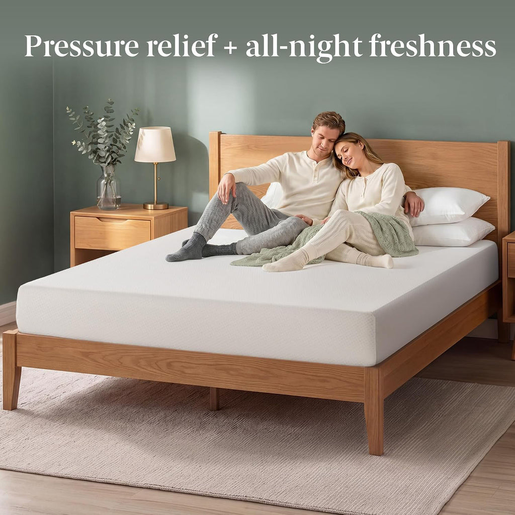 Green‑Tea Memory‑Foam Queen Mattress