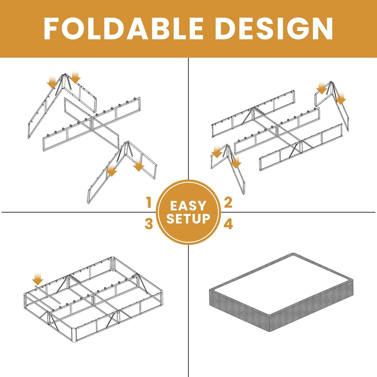 Low‑Profile Queen Box Spring Bed Base