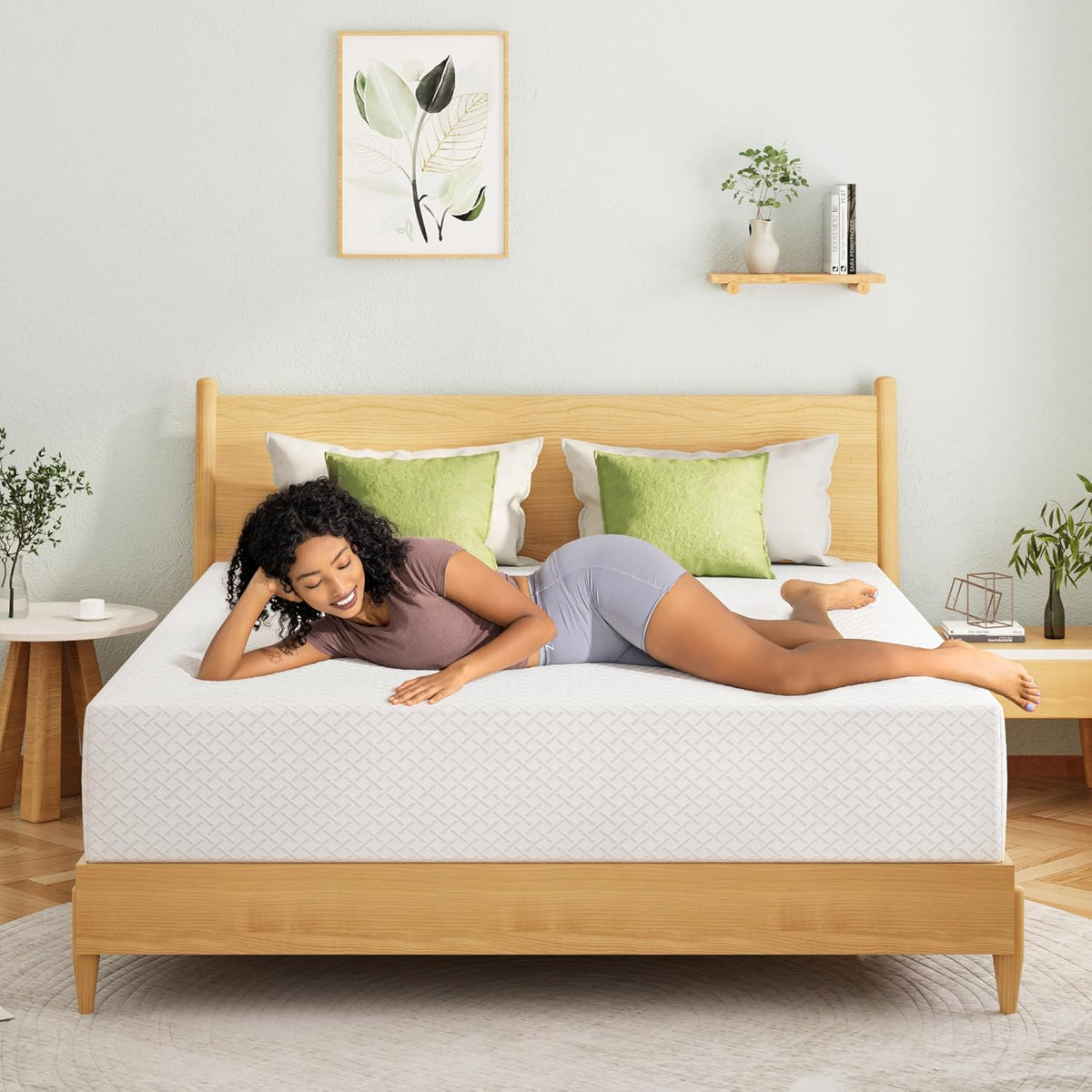 Green‑Tea Gel Queen Memory‑Foam Mattress