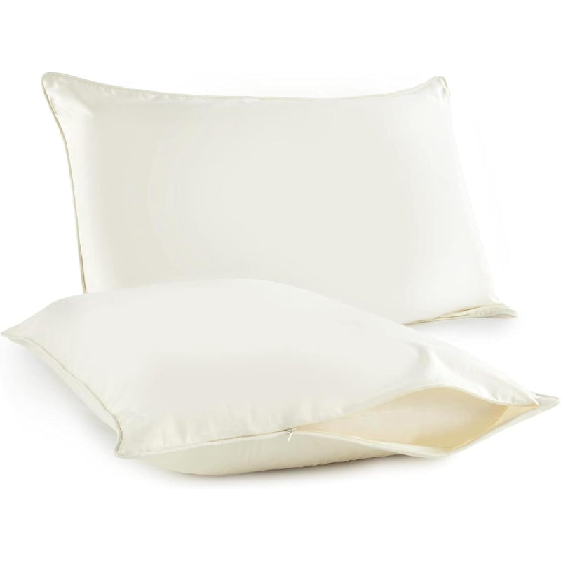 Organic‑Cotton Queen Zippered Pillow Protector 2‑Pack