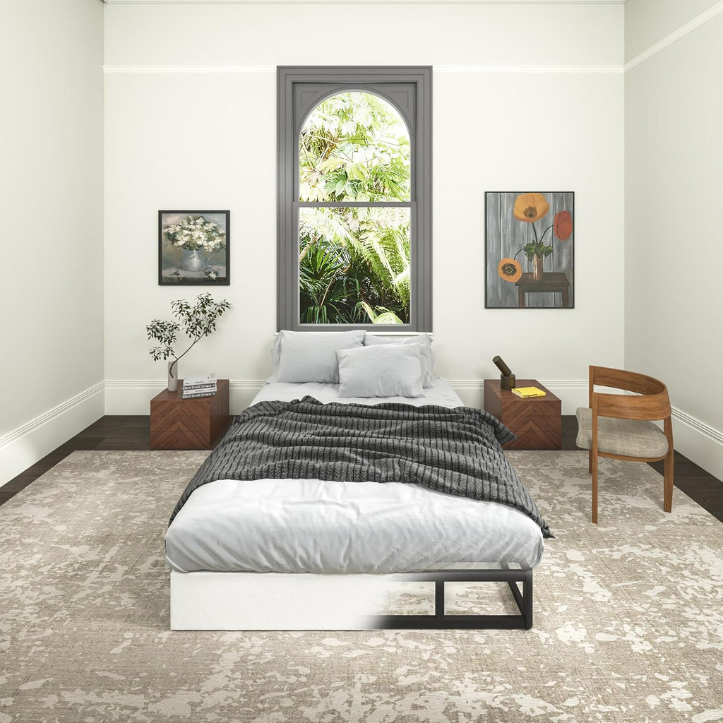Heavy‑Duty Metal Queen Box Spring Bed Base