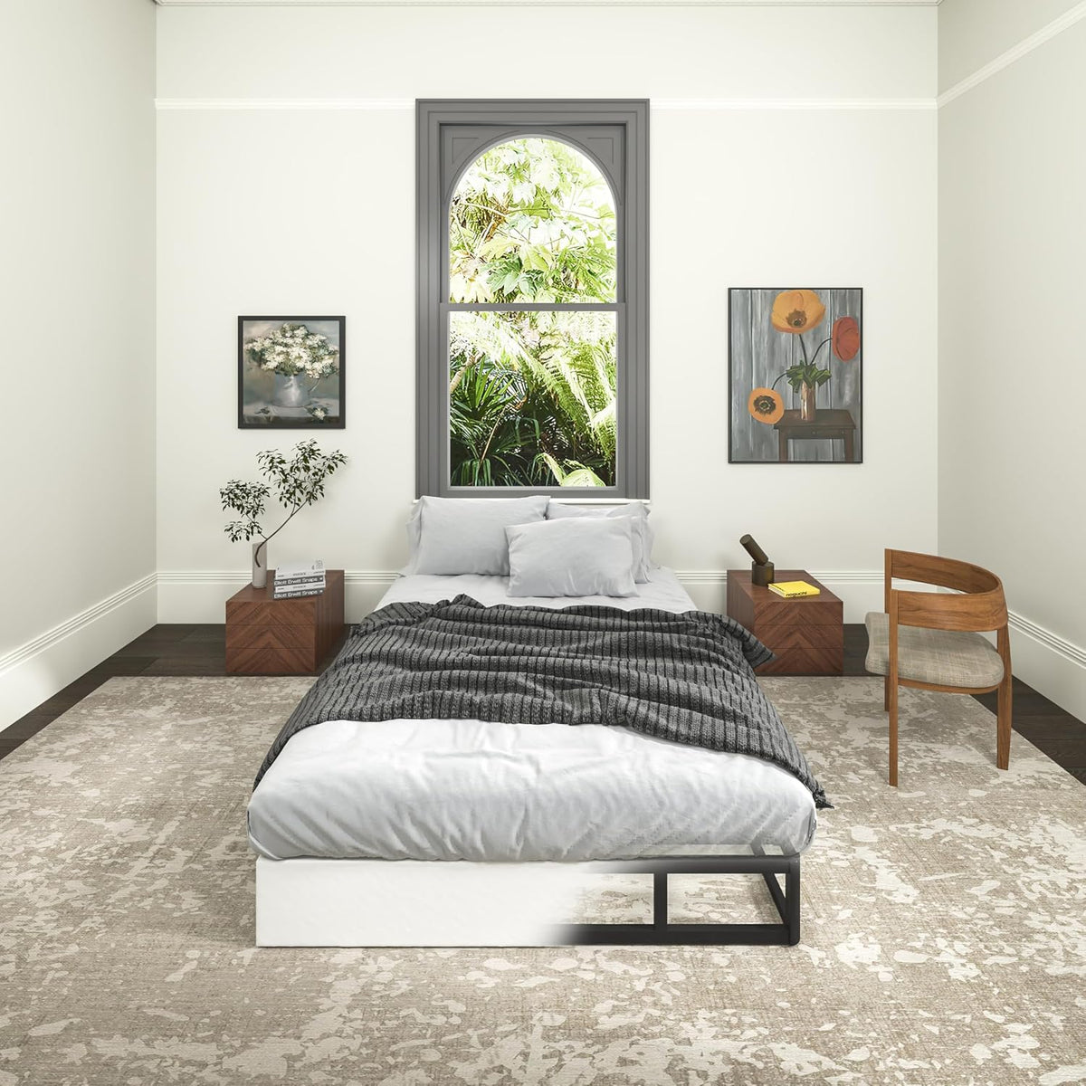 Heavy‑Duty Metal Queen Box Spring Bed Base