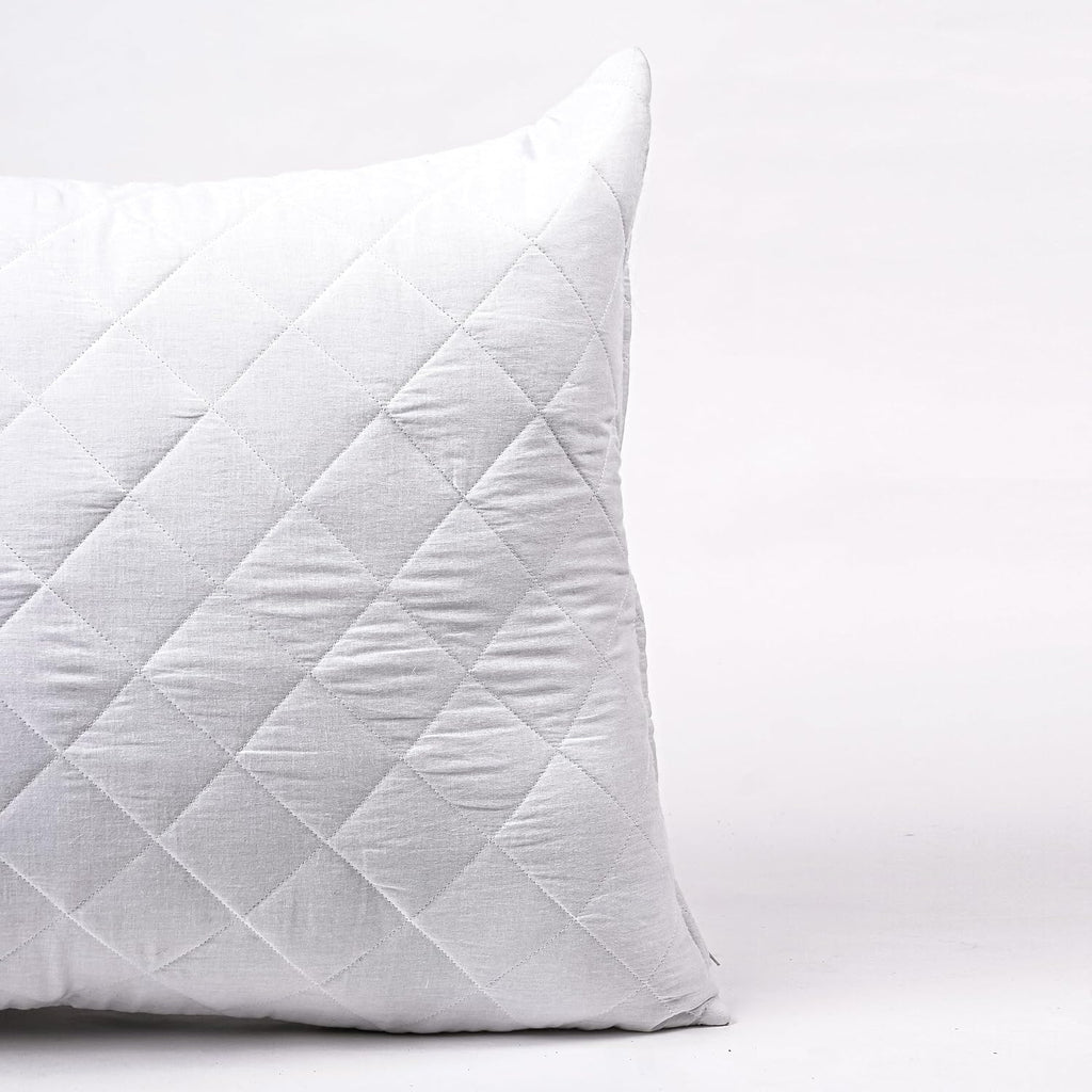 Zippered Cotton Quilted Pillow Protector Cover