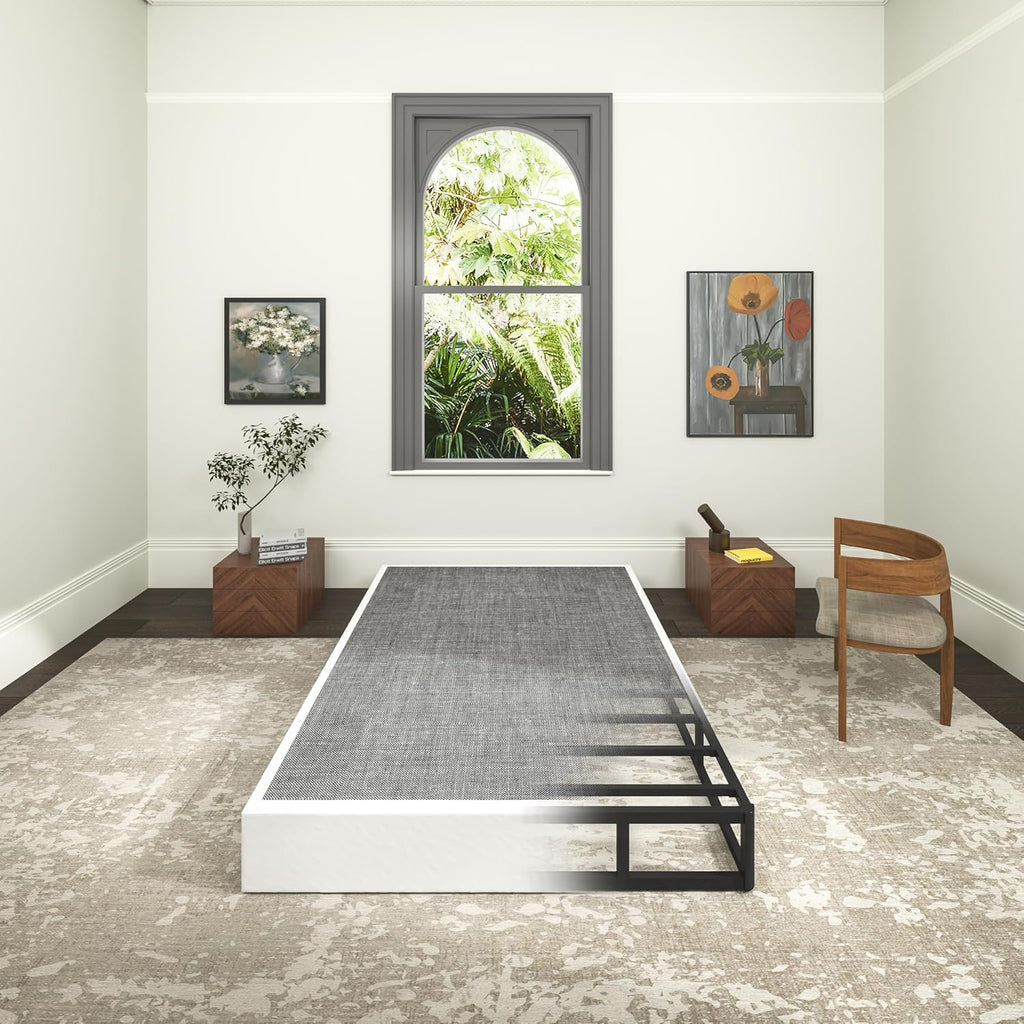 Heavy‑Duty Metal Queen Box Spring Bed Base