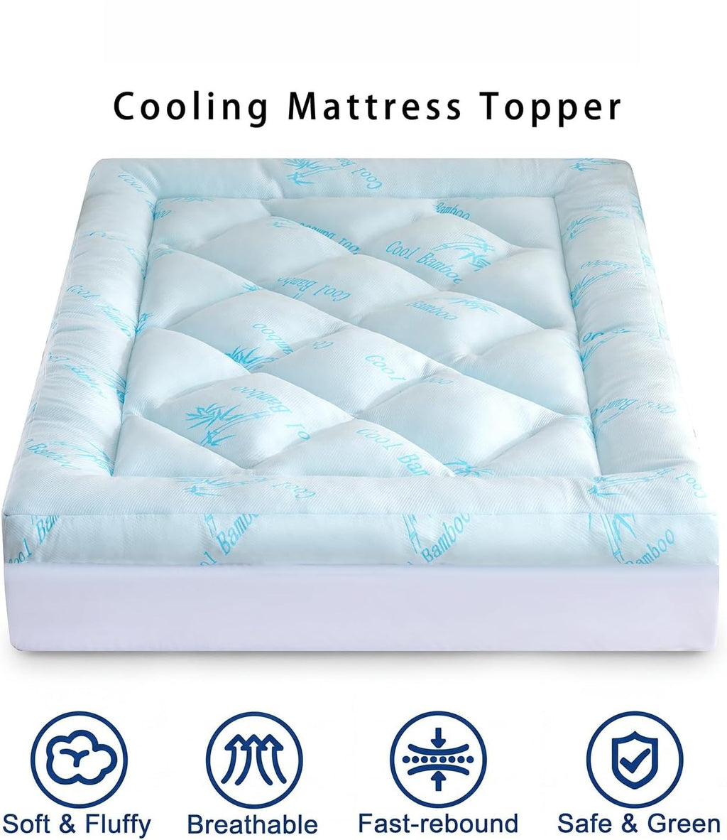 Cooling Bamboo‑Viscose King Mattress Topper Pad