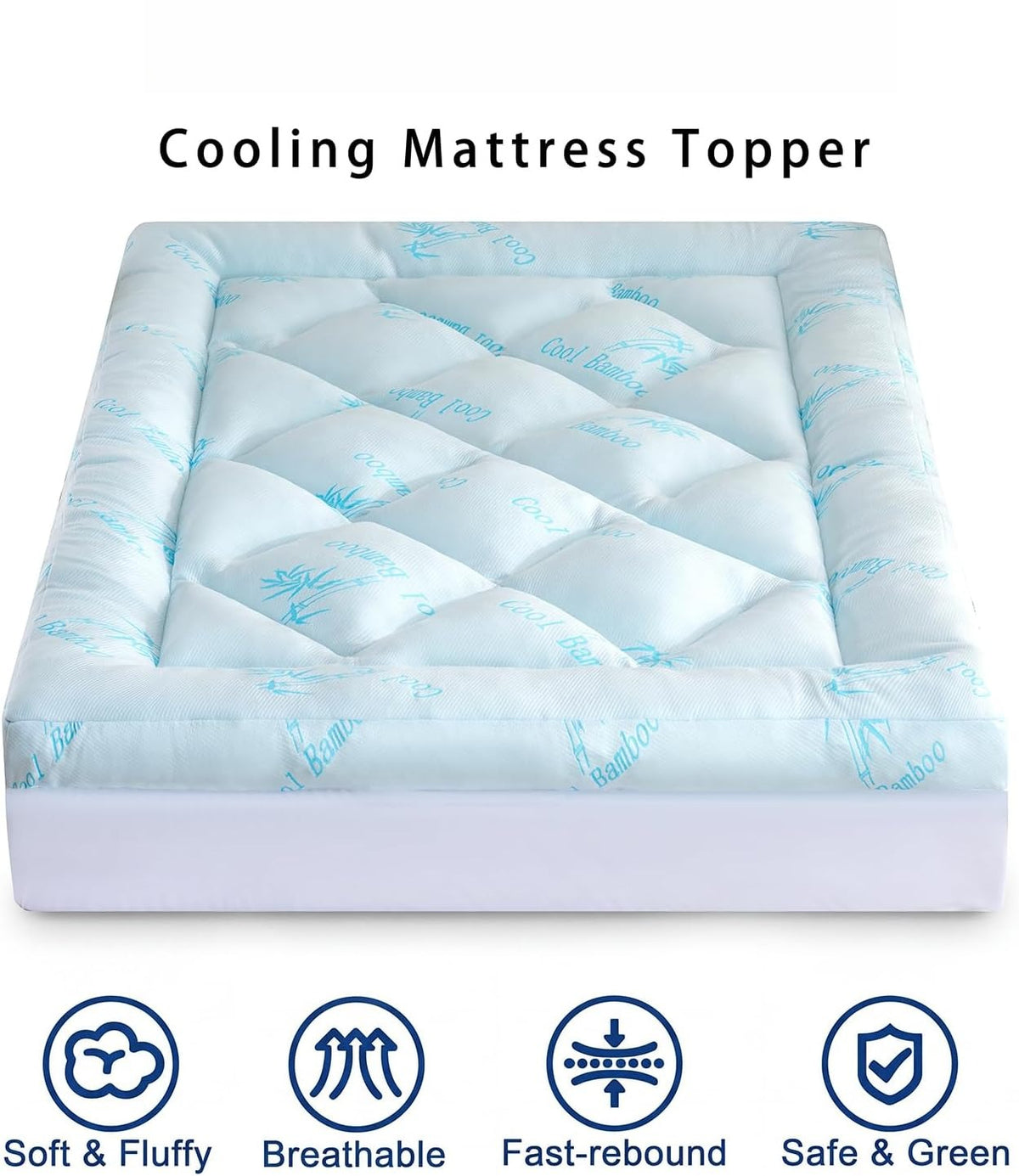 Cooling Bamboo‑Viscose King Mattress Topper Pad