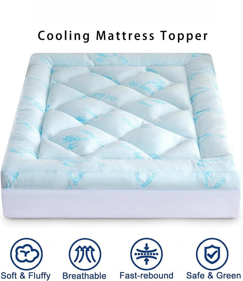 Cooling Bamboo‑Viscose King Mattress Topper Pad